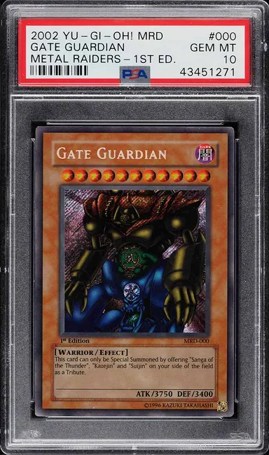 2002 Yu-Gi-Oh! Metal Raiders 1st Edition Gate Guardian #MRD-000 